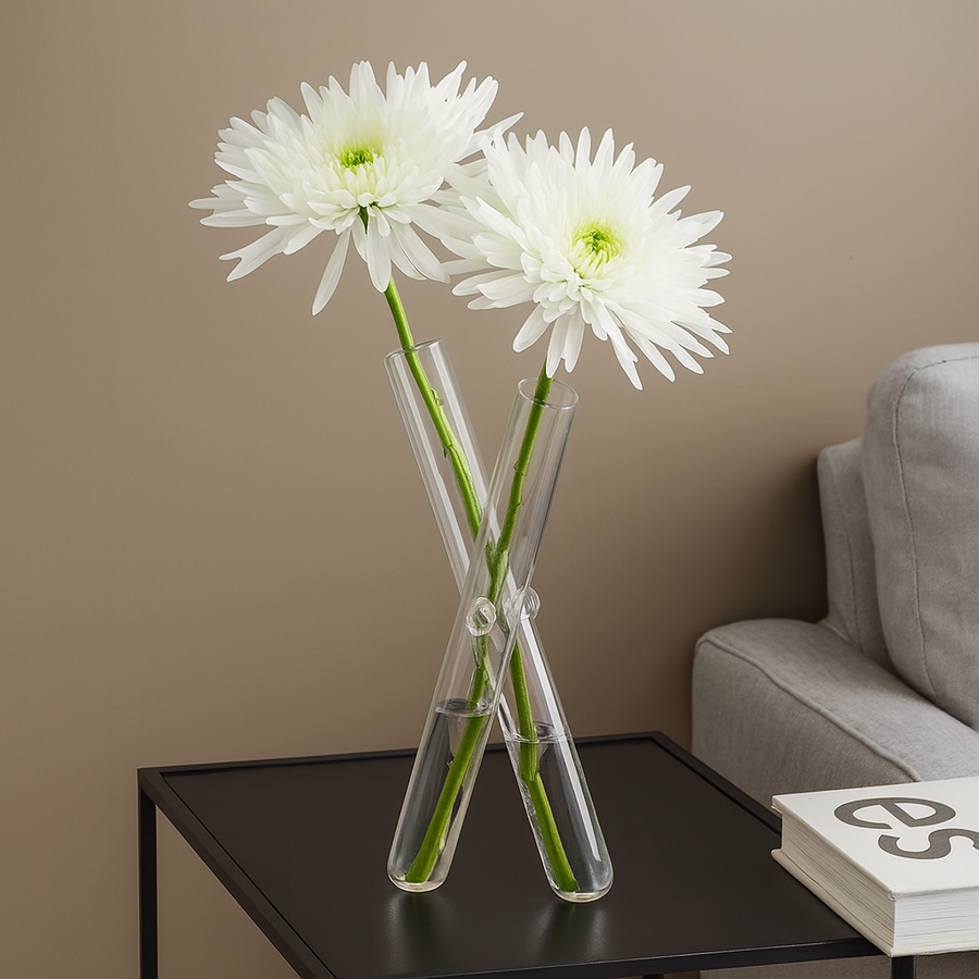 Florence Criss Cross Tube Vase - The Closeout Connection