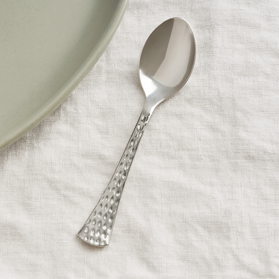 Decor Silver Collection hammered flatware table setting