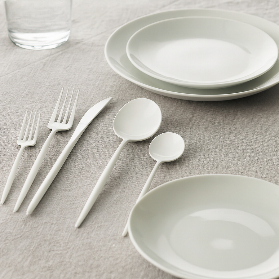 Flatware in White- 40 Count - The Closeout Connection
