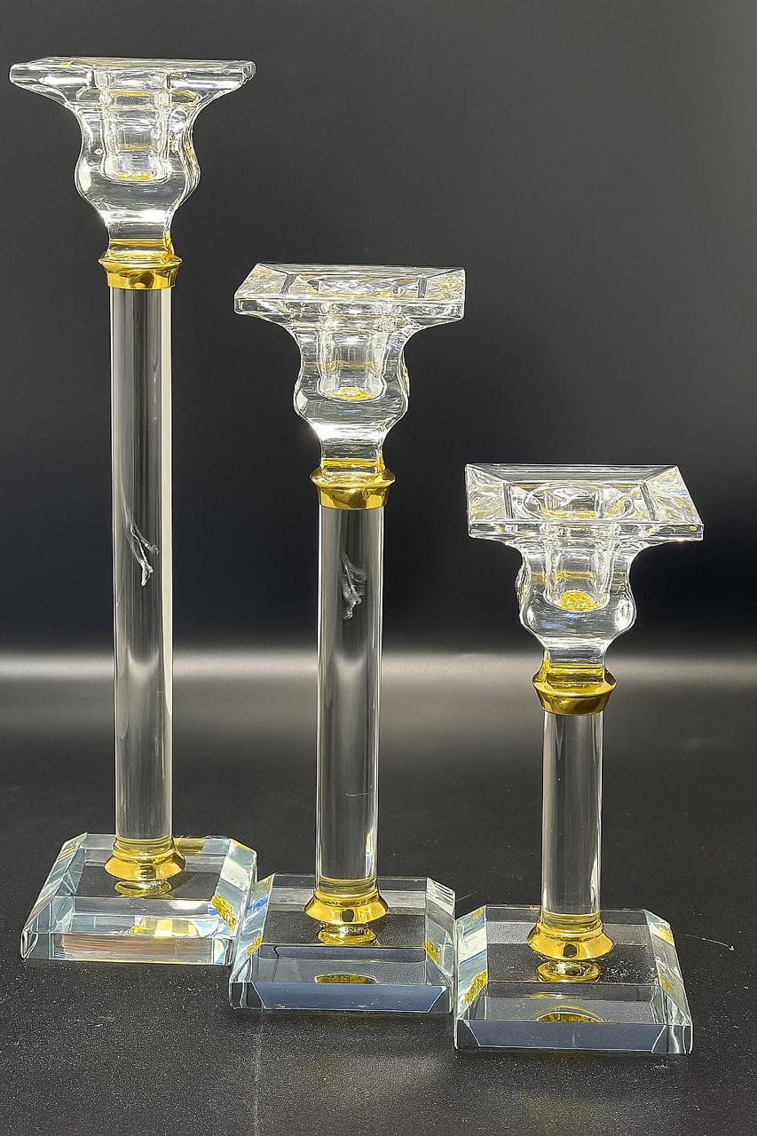 Small Clear-Gold Candle Stick