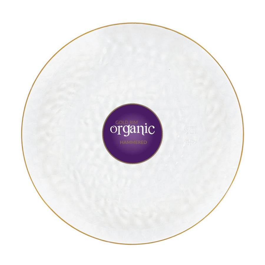 Organic Hammered Plates Gold Rim - 10 Count - Clear