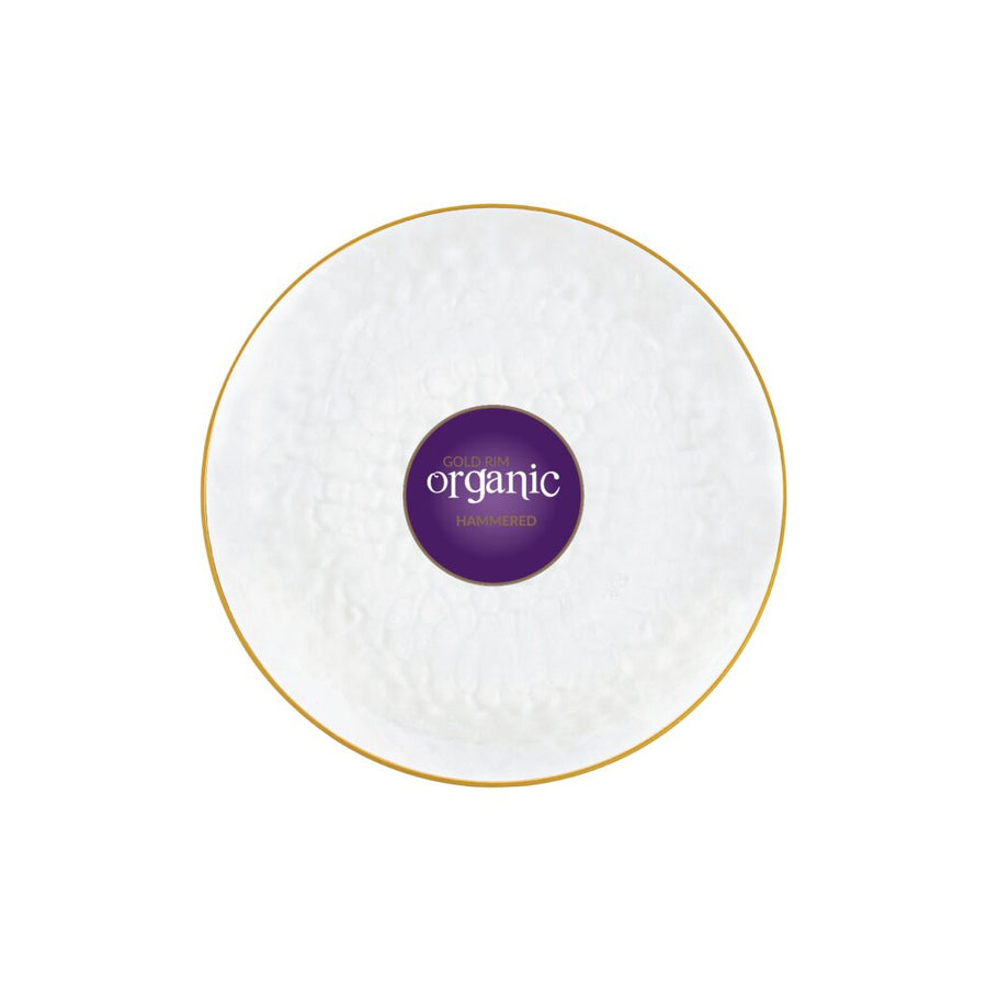 Organic Hammered Plates Gold Rim - 10 Count - Clear