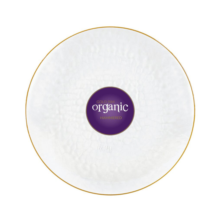 Organic Hammered Plates Gold Rim - 10 Count - Clear