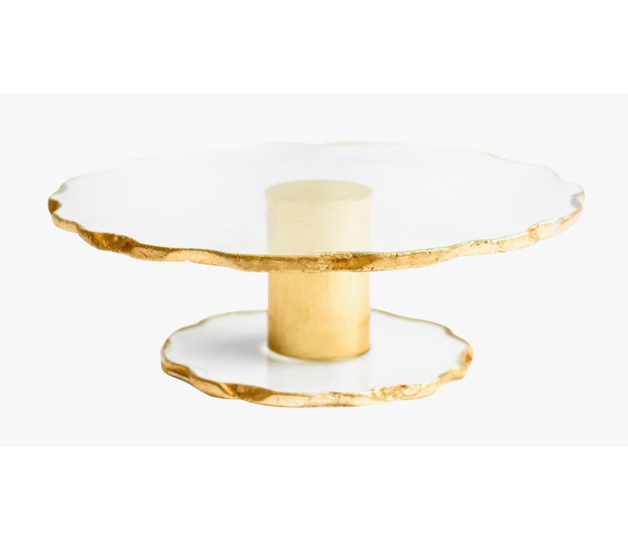 8" Gold Rim Cake Stand - The Closeout Connection
