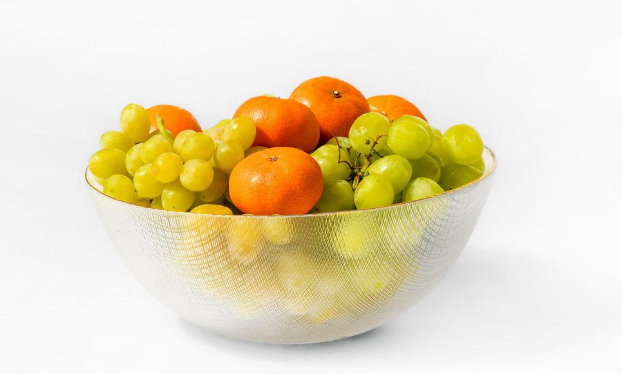 Clear Glass Bowl with Gold Rim 10" - The Closeout Connection