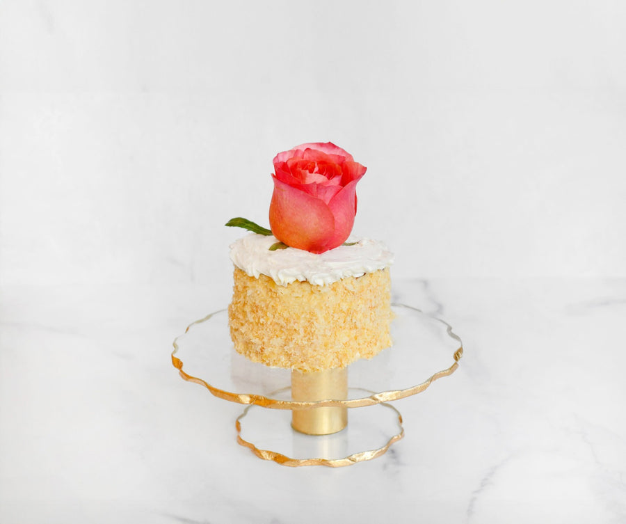 8" Gold Rim Cake Stand - The Closeout Connection