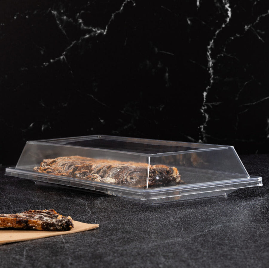 Clear Lid for Rectangle Serving Tray 7″ x 15.75″ - The Closeout Connection