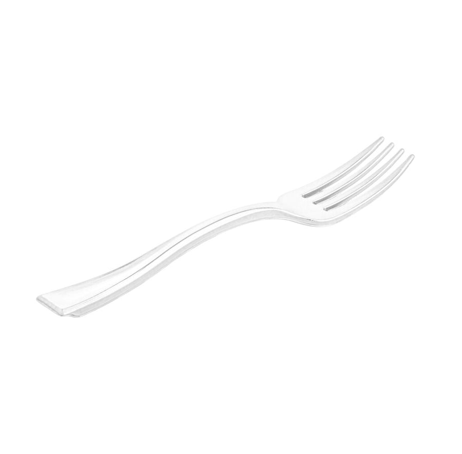 Mini Clear Plastic Forks - 50 Count - The Closeout Connection