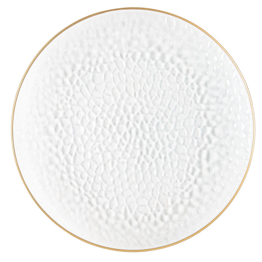 Organic Hammered Chargers with Gold Rim - 4 Count - The Closeout Connection