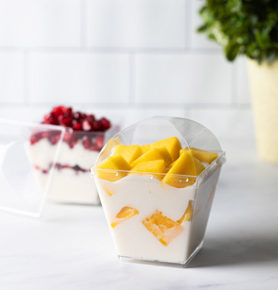 Square Cups With Lids - 10 Count - The Closeout Connection