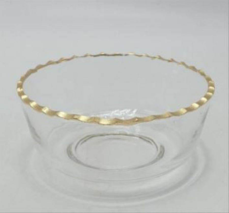 Clear Glass Gold Rim - The Closeout Connection