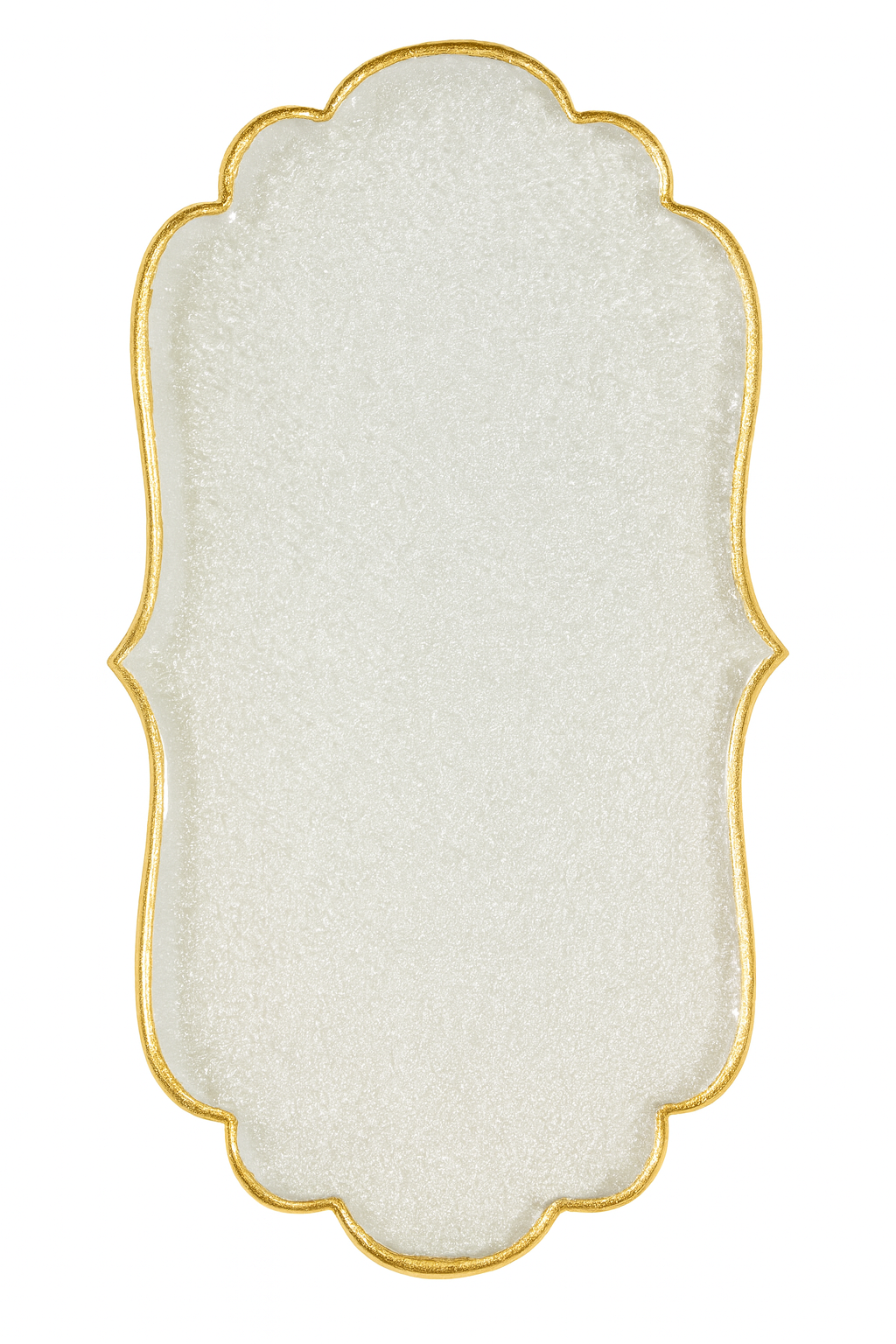 Decorative Clear Glass Tray with Gold Rim