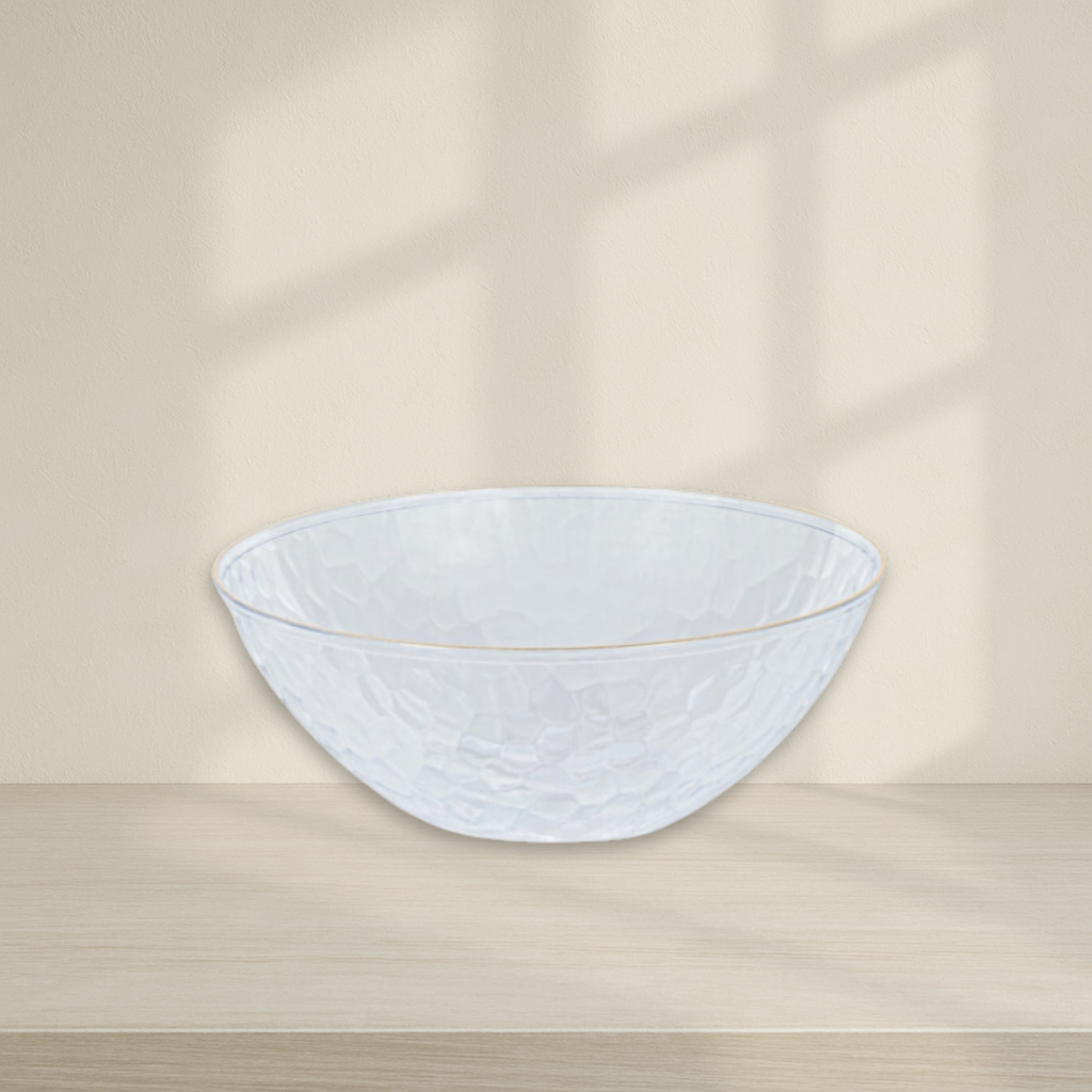 Clear/Gold Rim 12oz Soup Bowls