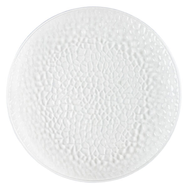 Clear Hammered Organic 13" Chargers 4 CT - The Closeout Connection