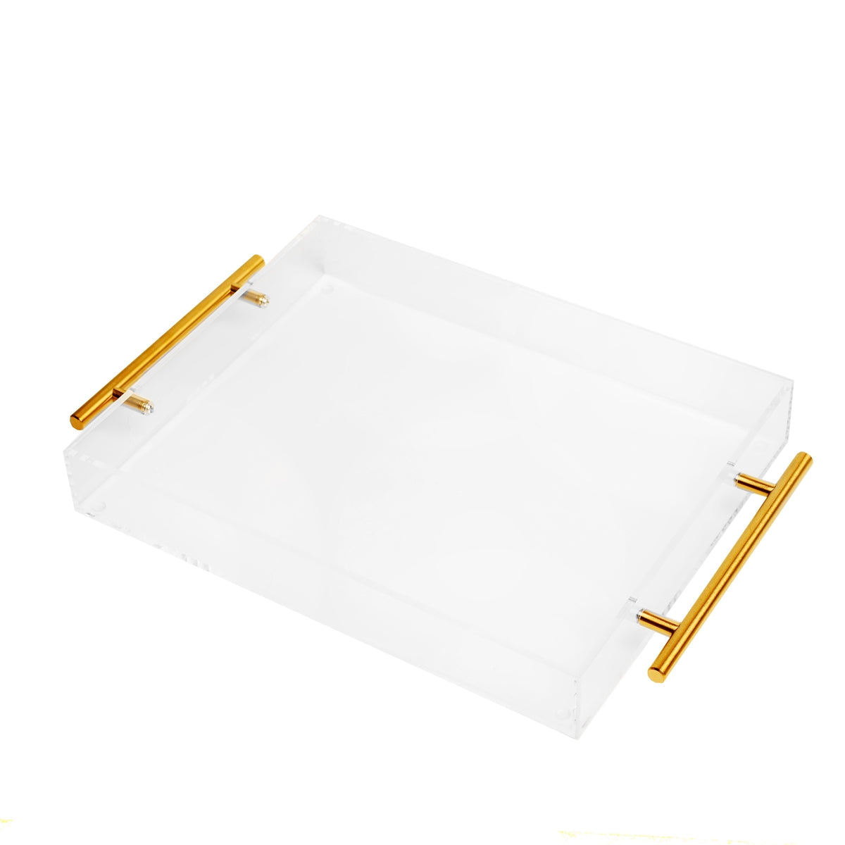 Clear Lucite Tray With Gold Handles 11" x 13.5"#Size_11" x 13.5"