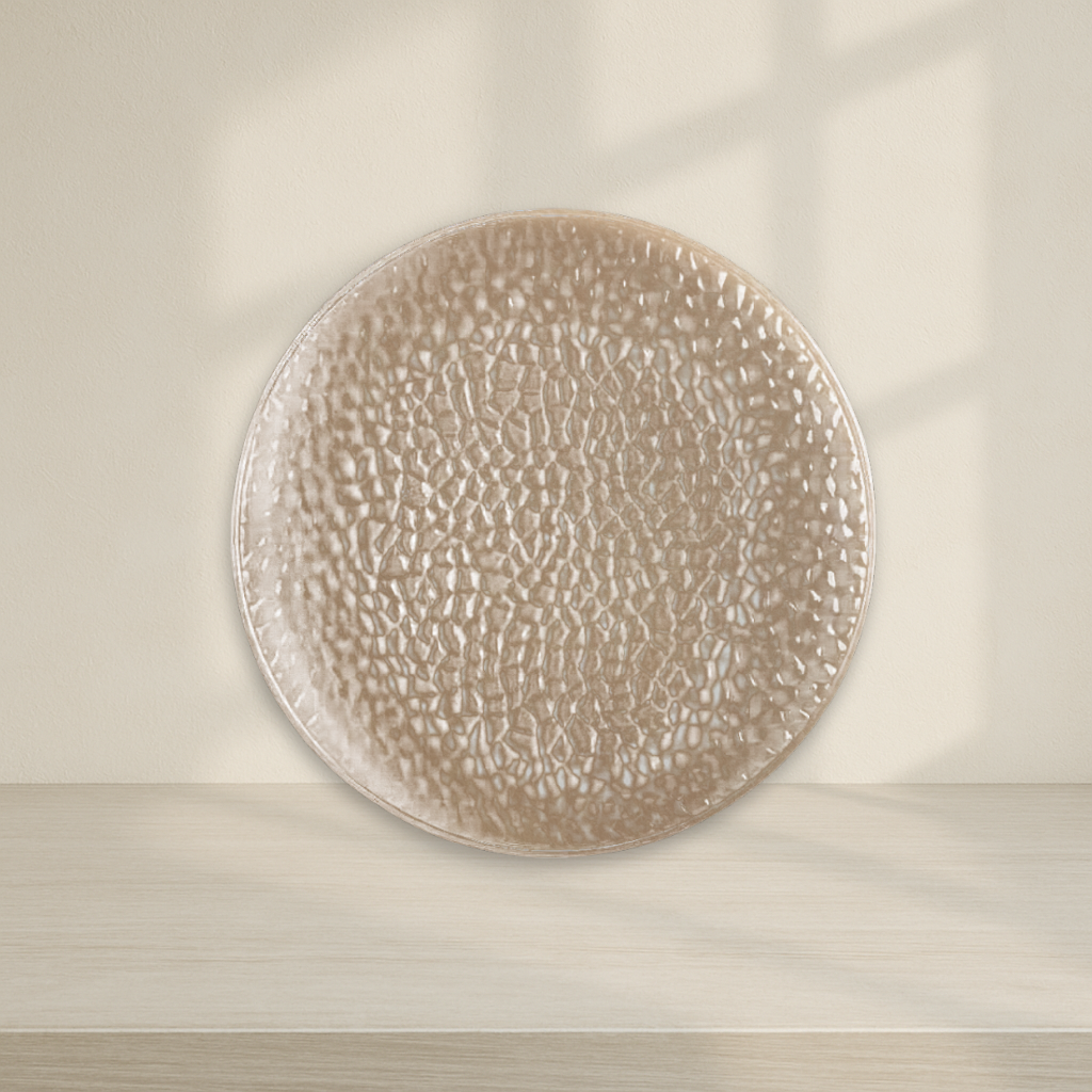 Clear 13" Organic Hammered Chargers- 4 CT