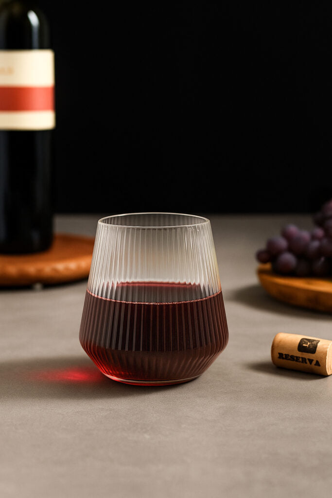 Ribbed Stemless Goblets 12 oz