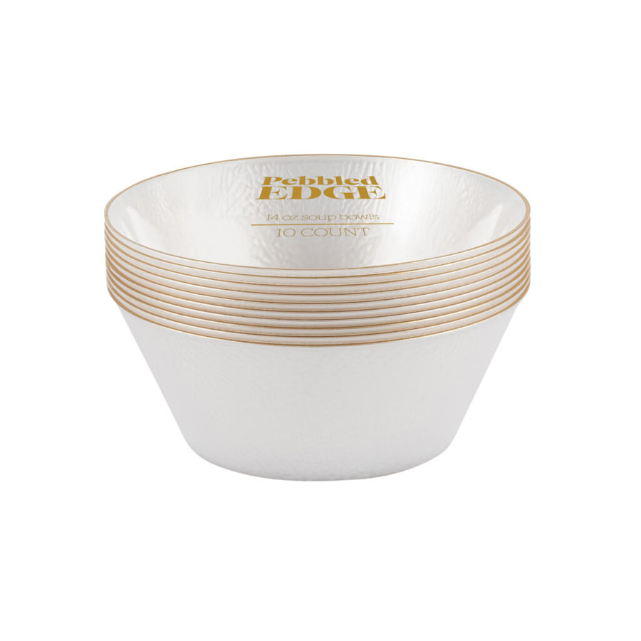 Edge Pebbled 14 oz Bowls - 10 Count - The Closeout Connection