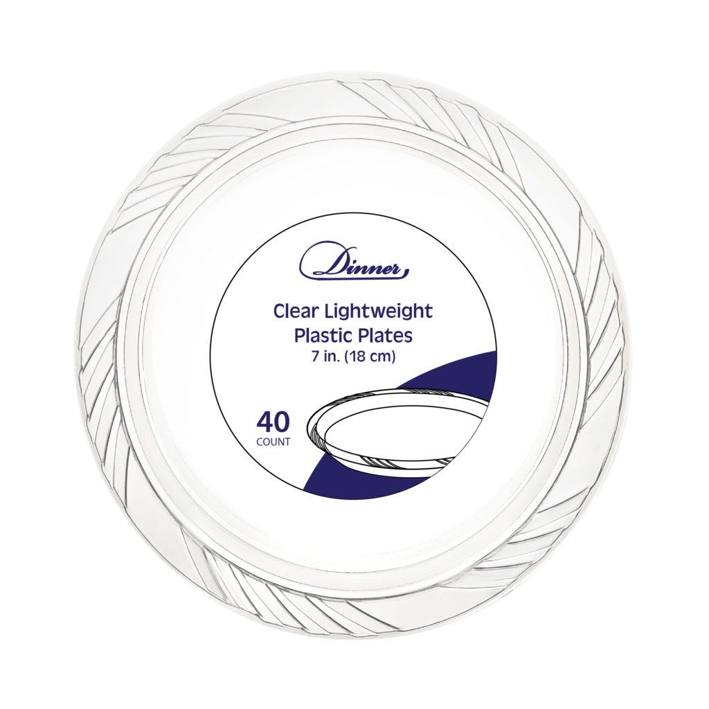 Dinner Collection Clear Salad Plates -  40 Count