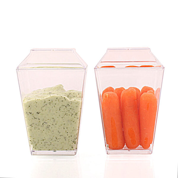 Mini Ware Square Cups With Lids Small - 10 Count - The Closeout Connection