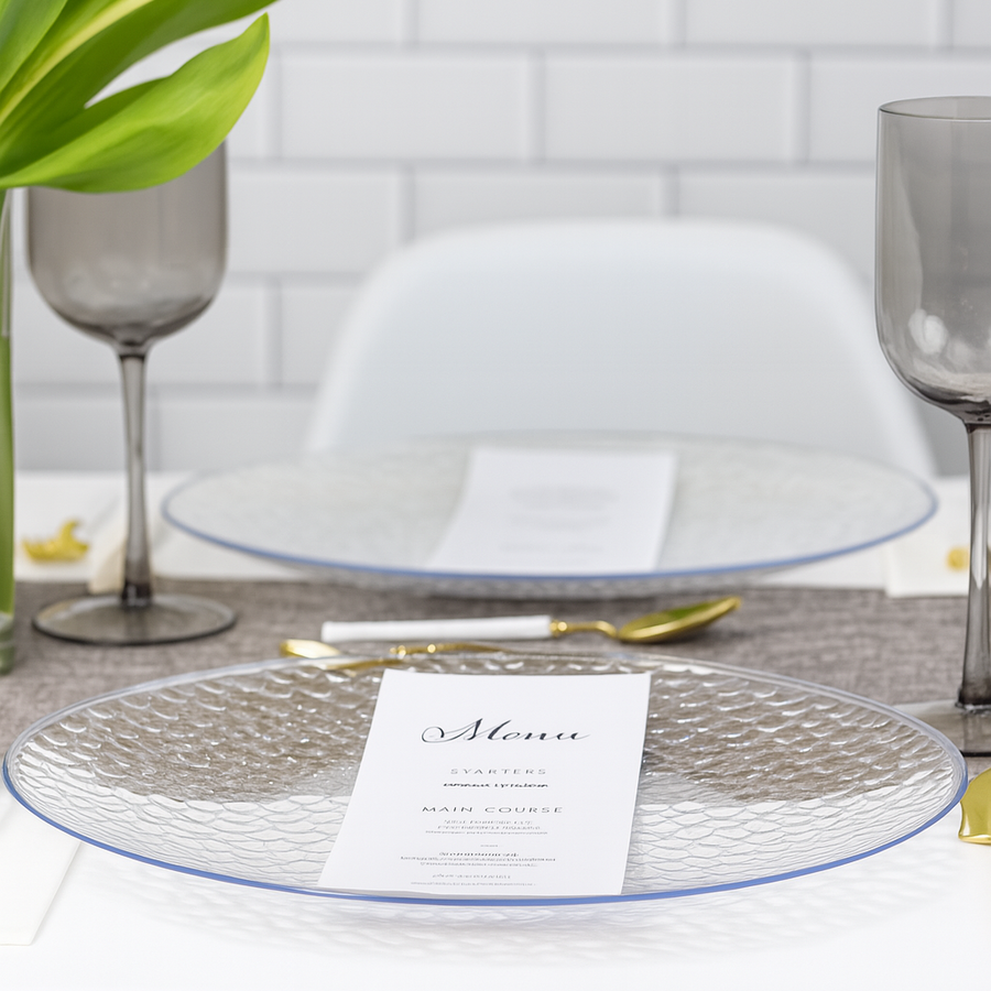 Clear Organic Hammered Chargers- 4 CT - The Closeout Connection