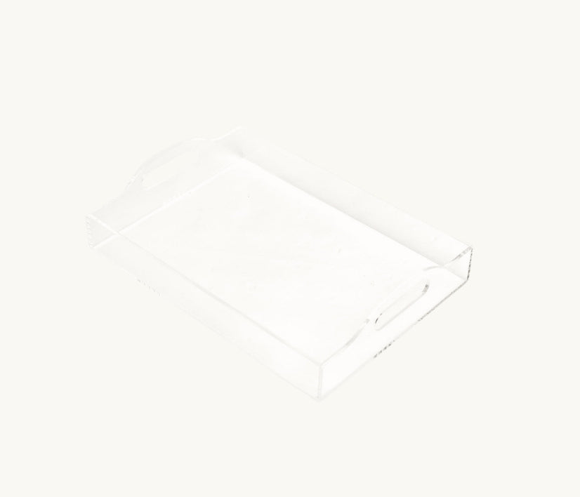 Clear Lucite Tray with Handles