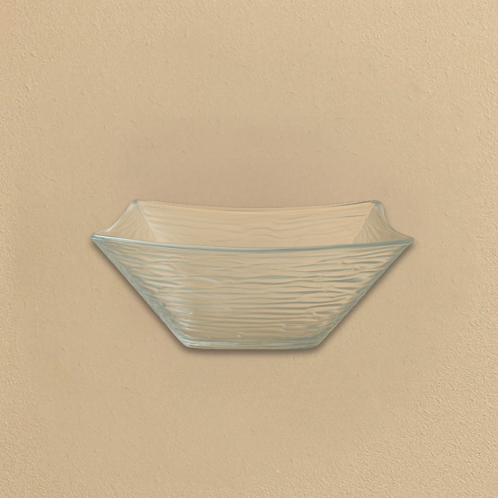 Clear Textured Square Salad Bowl