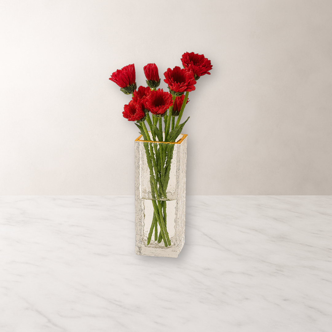 Clear Vase with Gold Rim