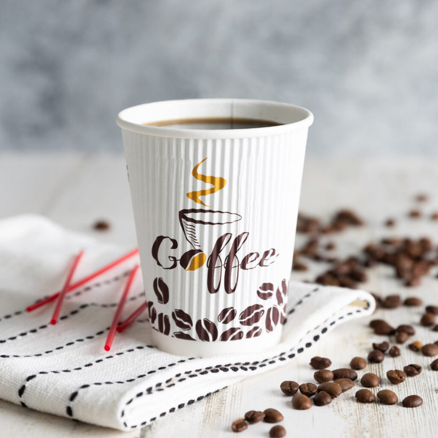 Ripple Hot Cups Coffee Print - 20 Count - The Closeout Connection