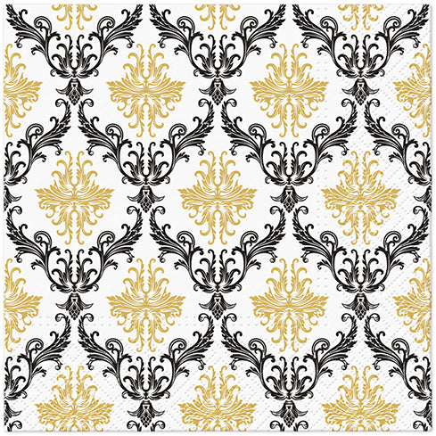 Royal Gold Ornament Lunch Napkin - 20 Count - The Closeout Connection
