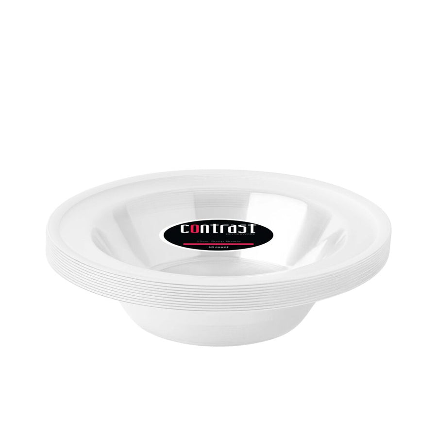 Soup Bowls Clear White Rim - The Closeout Connection