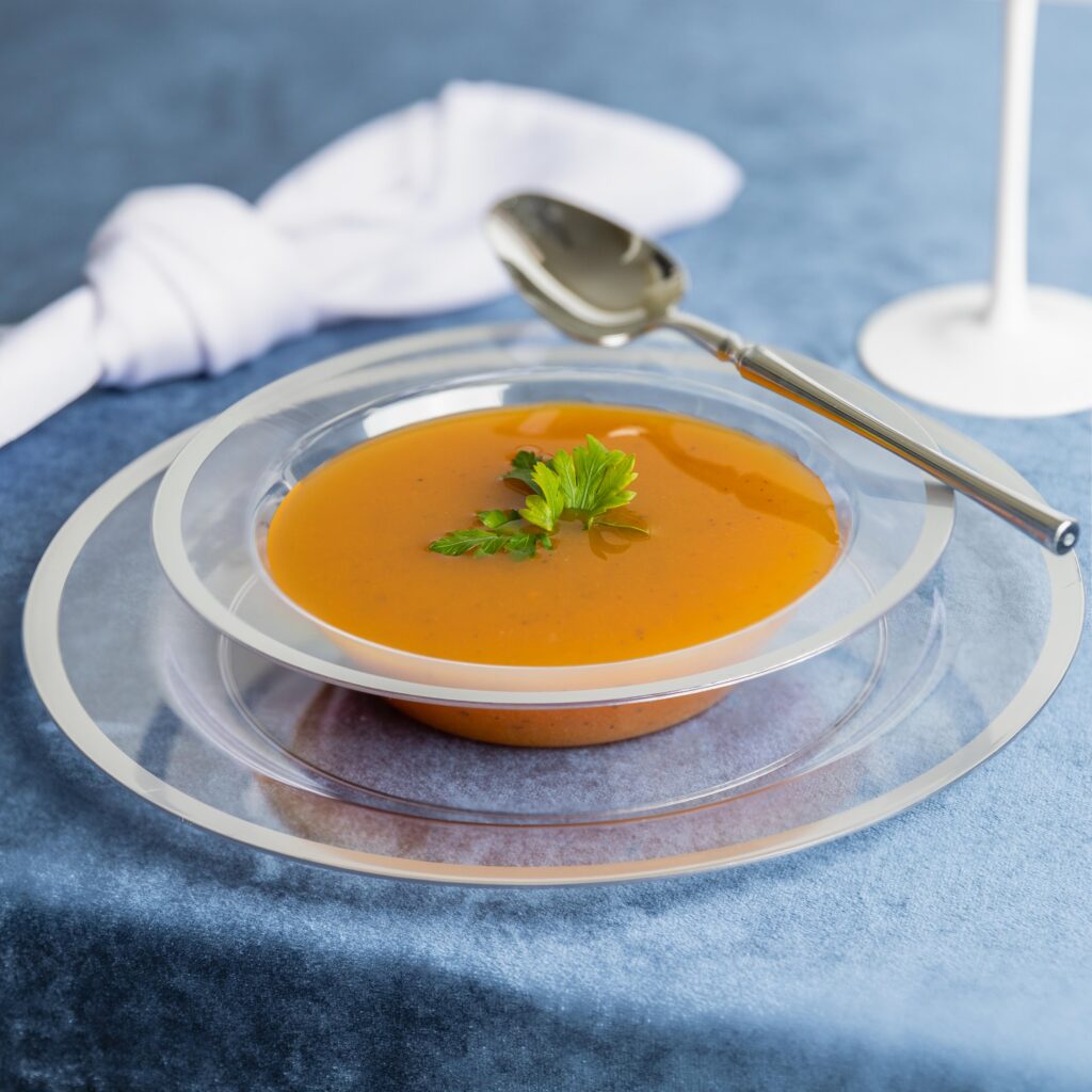 Contrast Soup Bowls 12 oz - 10 Count - Clear-Silver#Color_Clear-Silver