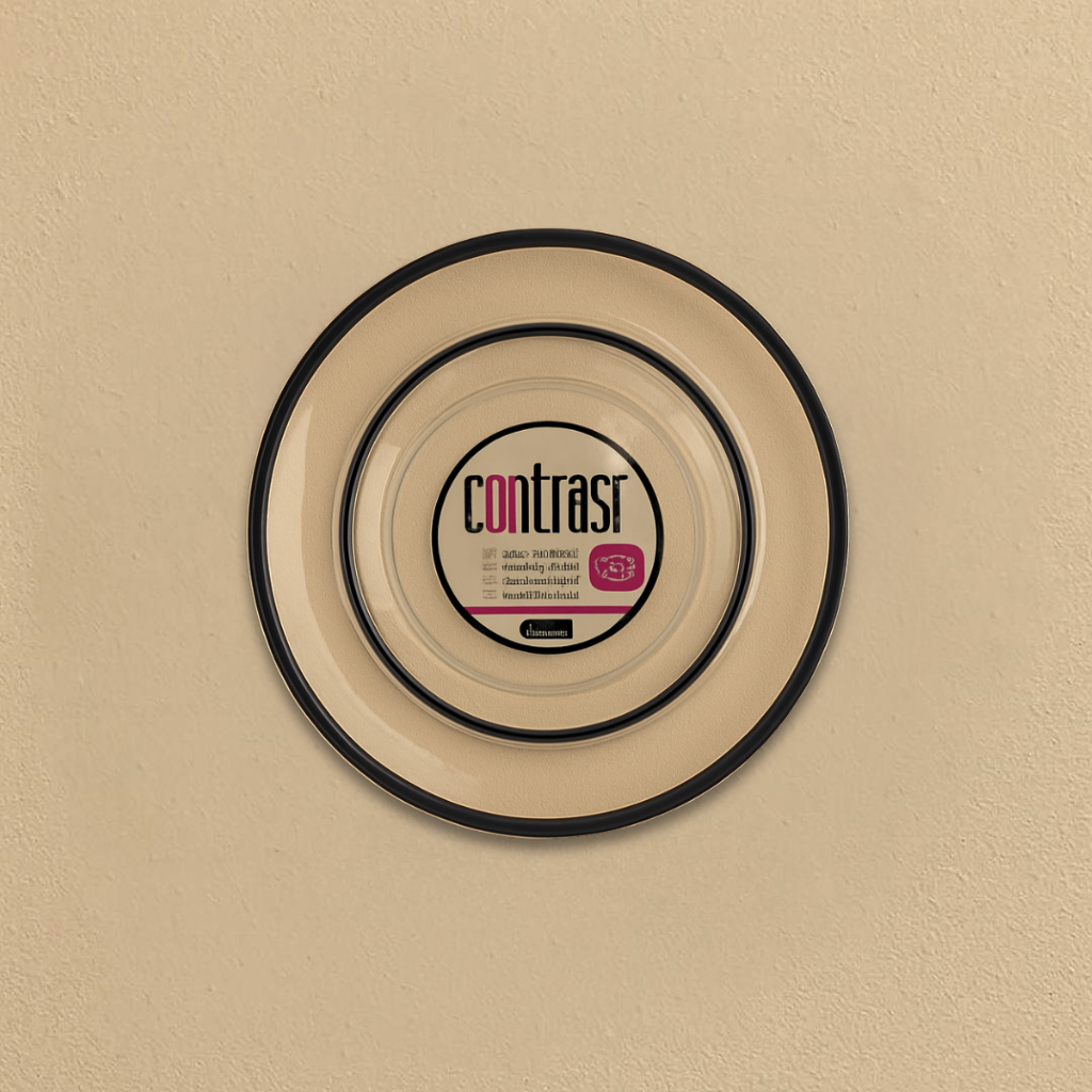 Contrast Clear Black Rim Combo Plates - 24 ct