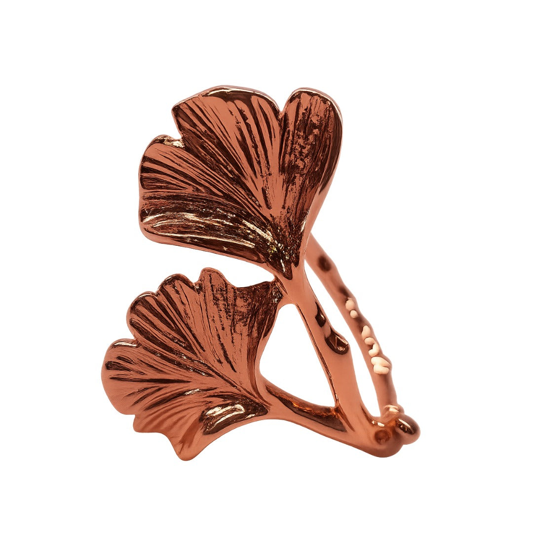 Floral Copper Napkin Ring - 4 Count