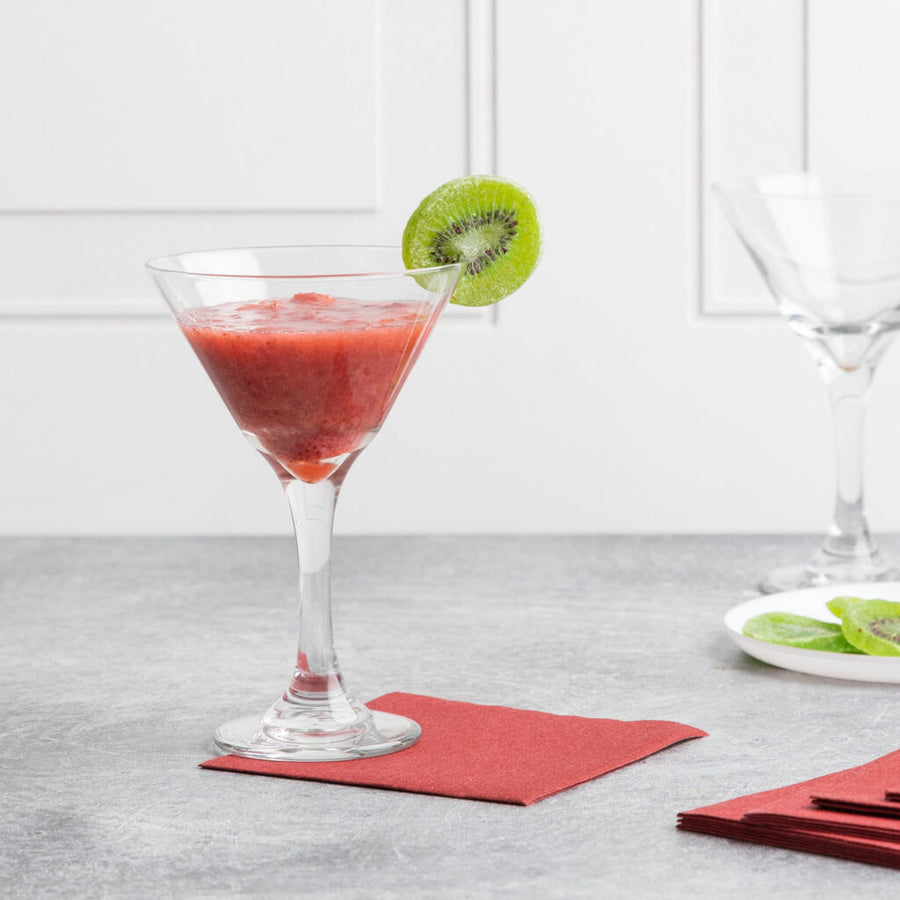 Airlaid 1/4 Fold Cranberry Red Cocktail Napkin - 20 Count - The Closeout Connection