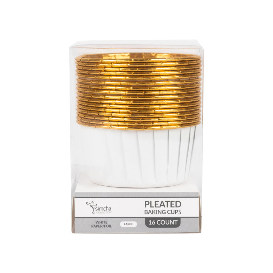 Pleated Baking Cup White Paper/Foil - 16 Count - The Closeout Connection