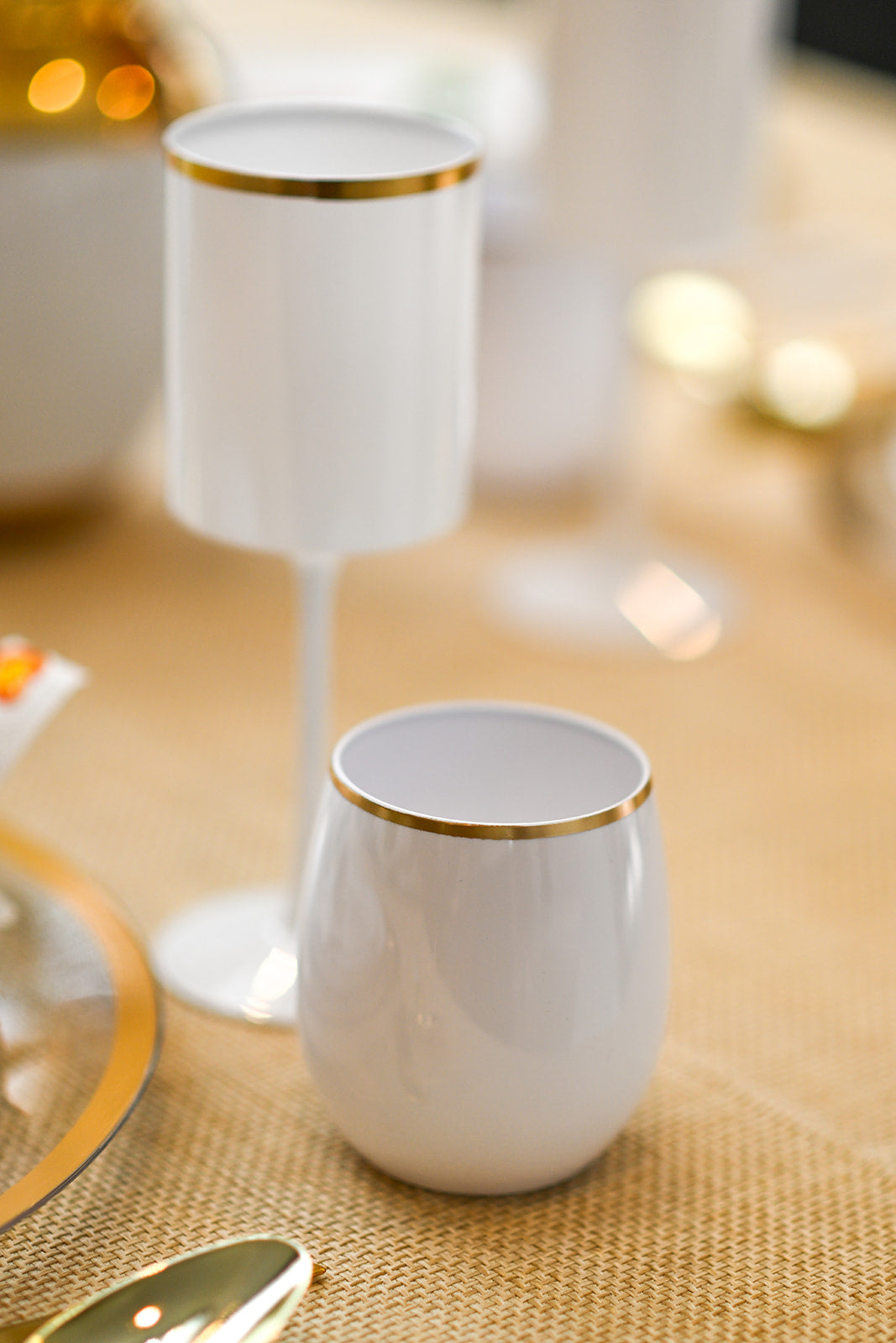 154 Piece Set - Ivory and Gold Petal Scape 10 Guests