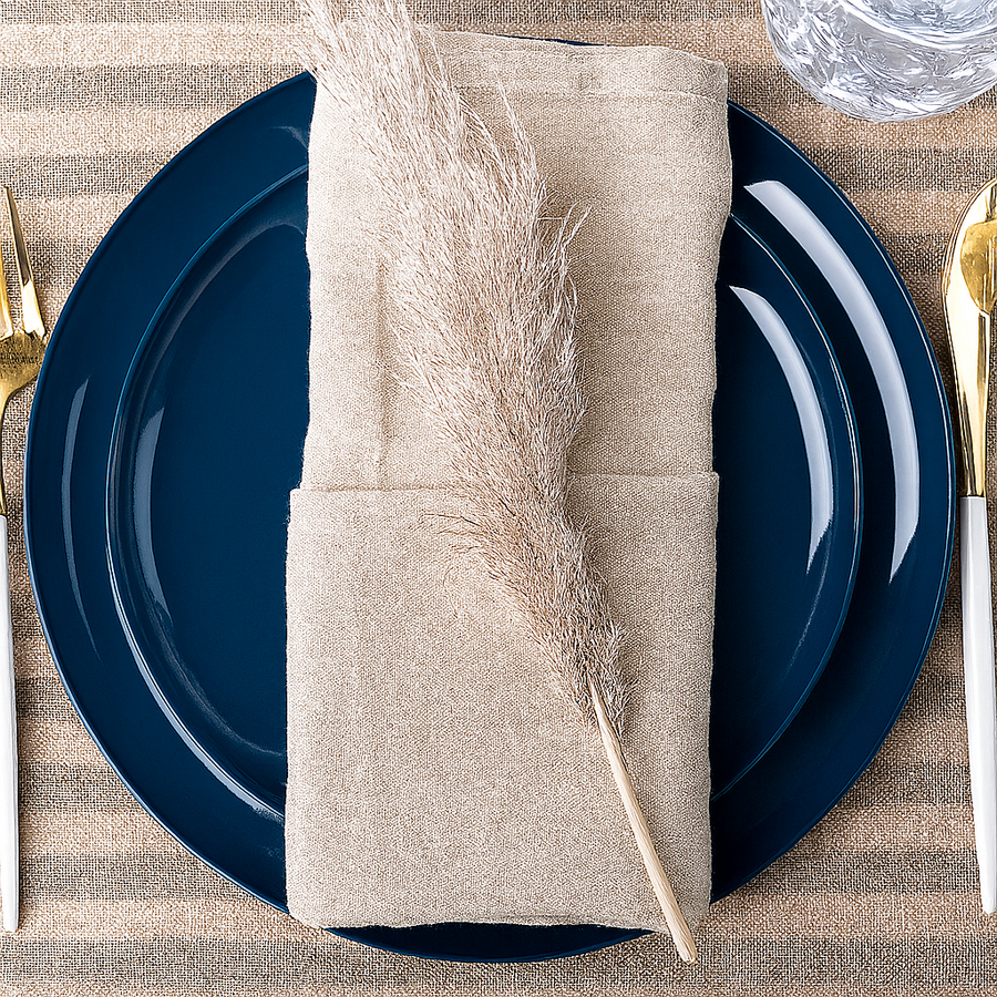 Edge Collection Round Plates - 10 Count - Dark Blue