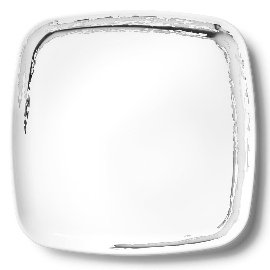 White & Silver Oval Serving Tray - The Closeout Connection