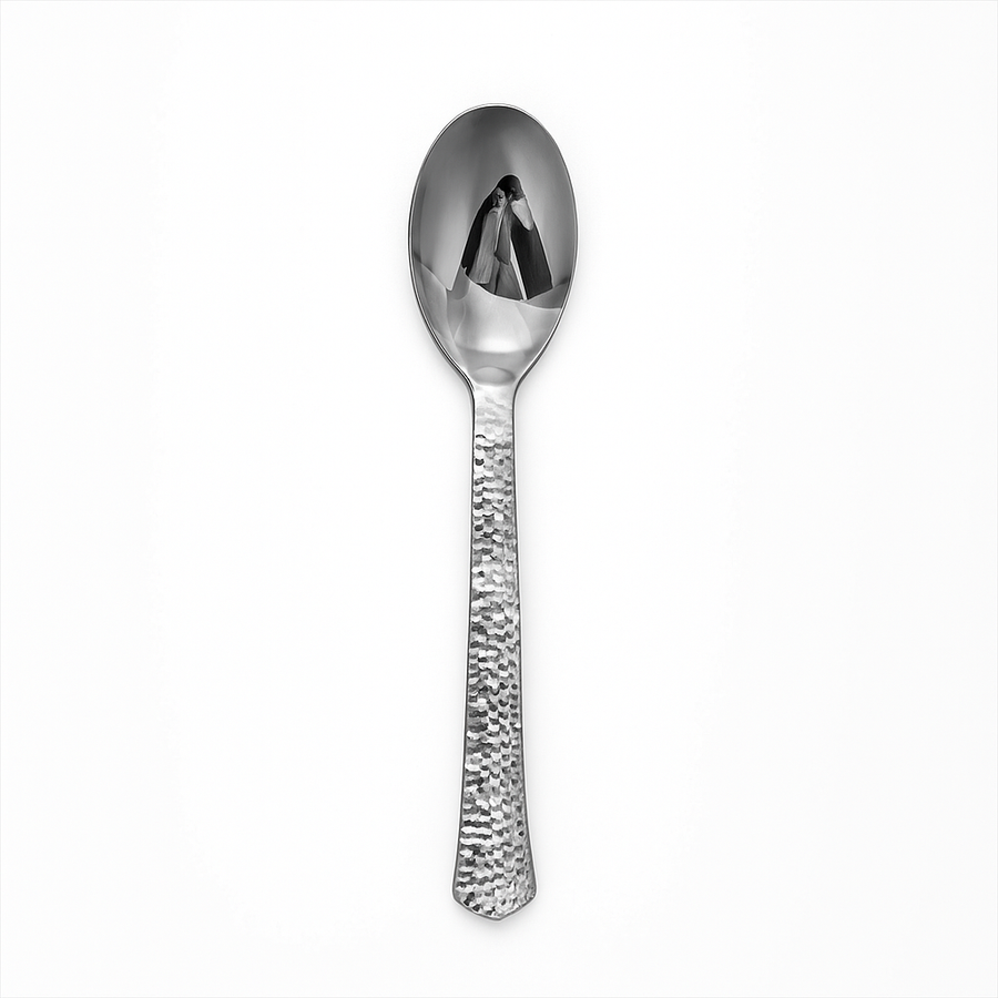 Decor Silver Collection hammered plastic teaspoons 20 count 