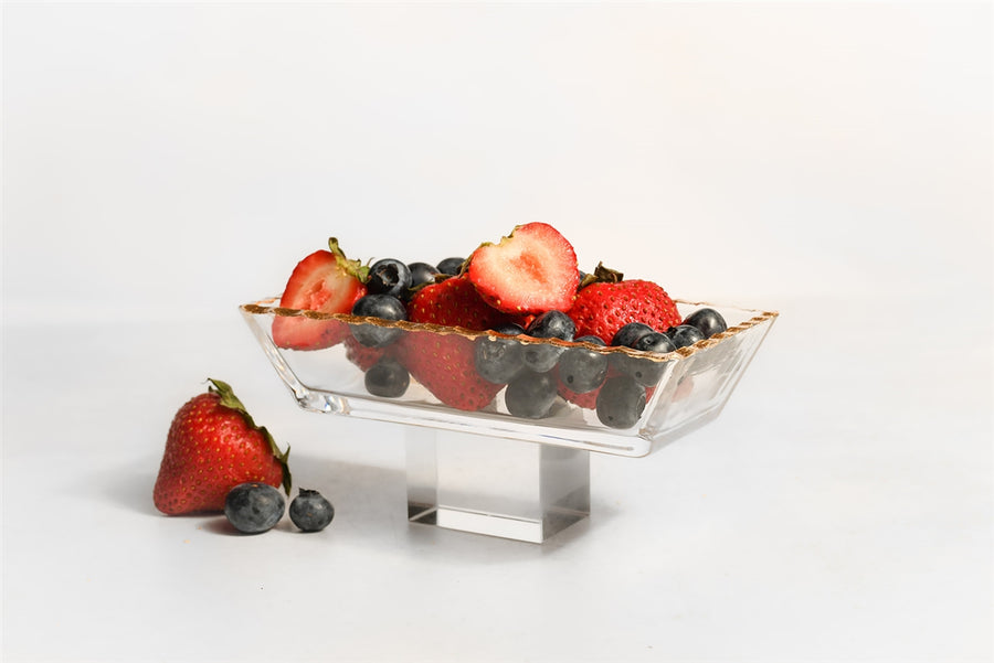Monte Carlo Gold Rimmed Pedestal Dessert Boat 4oz - The Closeout Connection