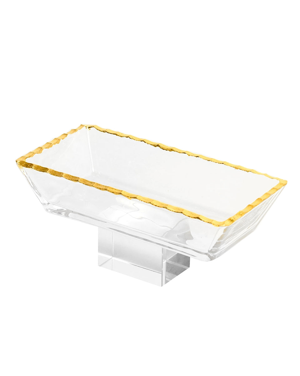 Monte Carlo Gold Rimmed Pedestal Dessert Boat 4oz