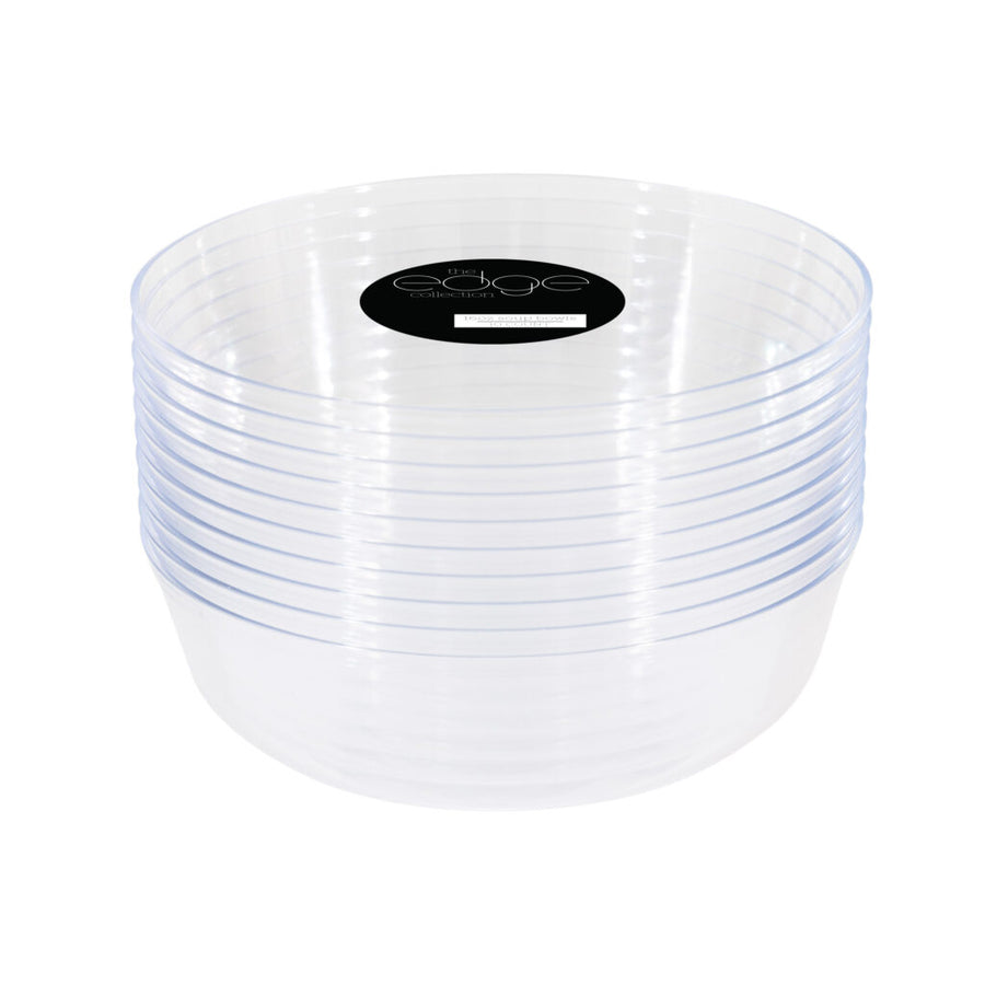 Clear 16oz Edge Bowls - 10 count - The Closeout Connection