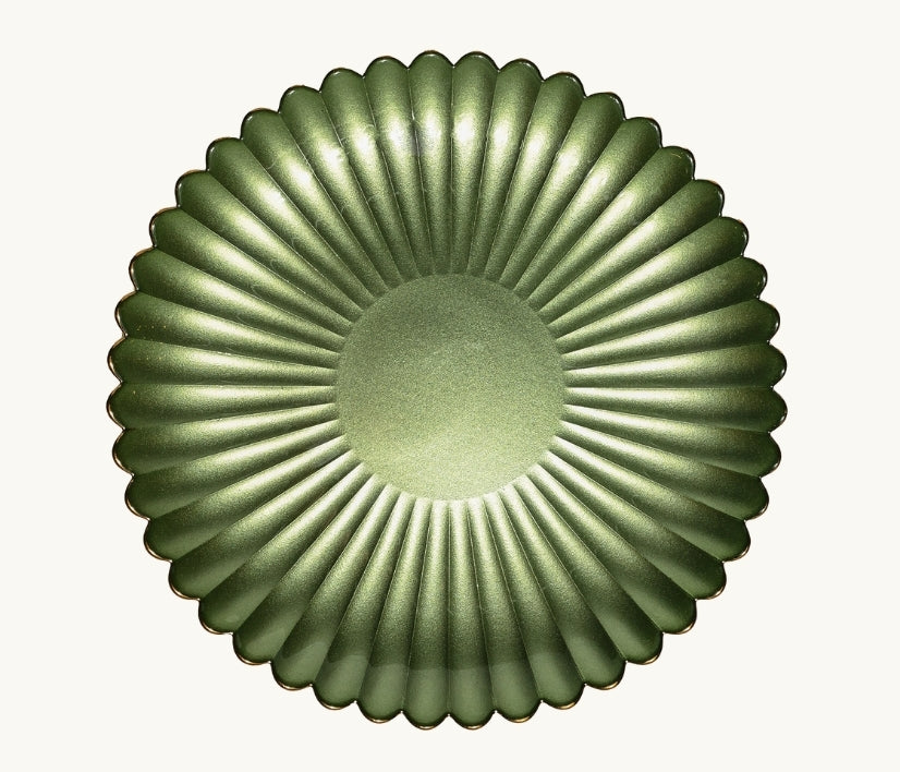 Emerald Green Glass Dinnerware Plate and Bowl Set