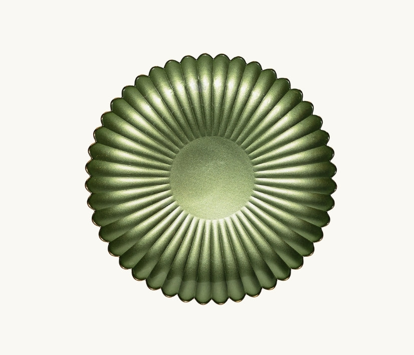 Emerald Green Glass Dinnerware Plate and Bowl Set