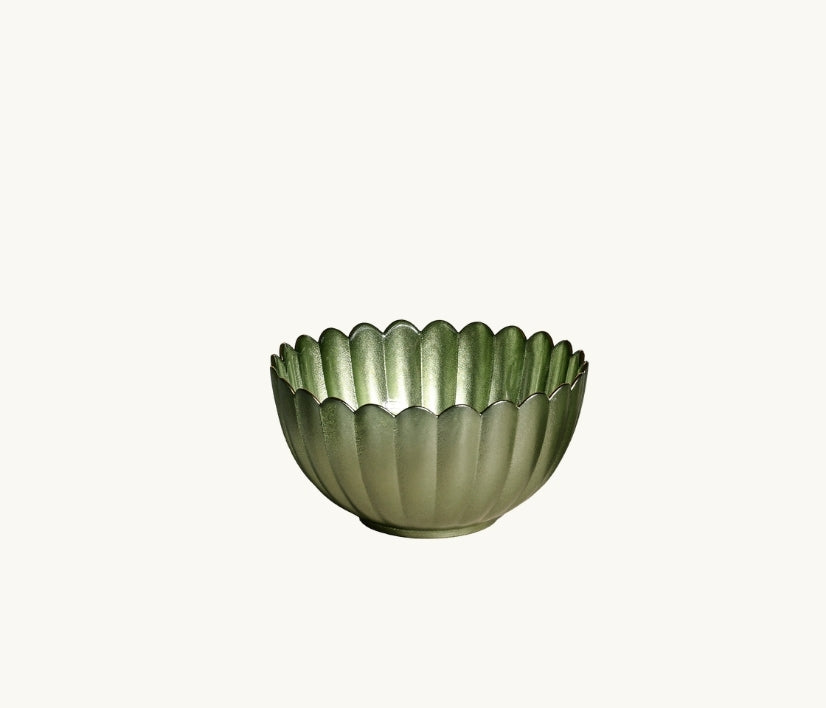 Emerald Green Glass Dinnerware Plate and Bowl Set