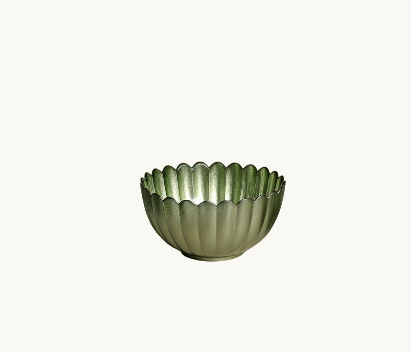 Emerald Green Glass Dinnerware Plate and Bowl Set