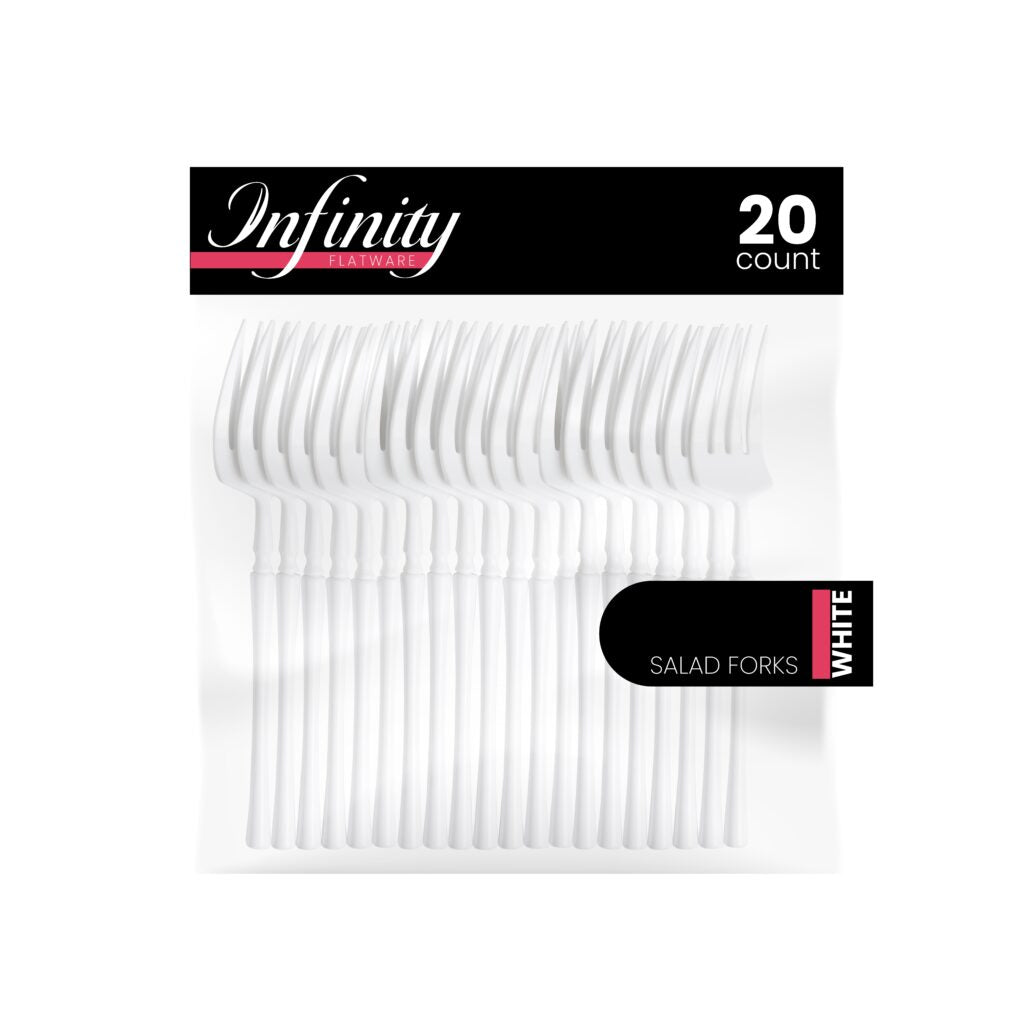 Infinity Flatware White Salad Forks - The Closeout Connection