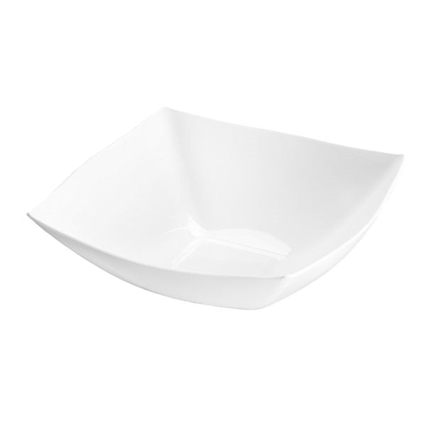 Fancy Square White Plastic Serving Bowls - The Closeout Connection