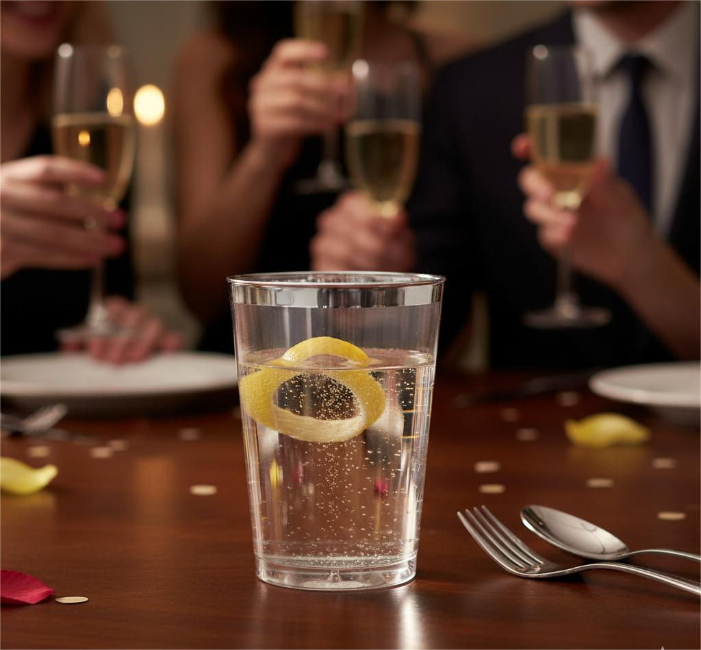 10oz Silver Rim Plastic Tumblers - 16 count